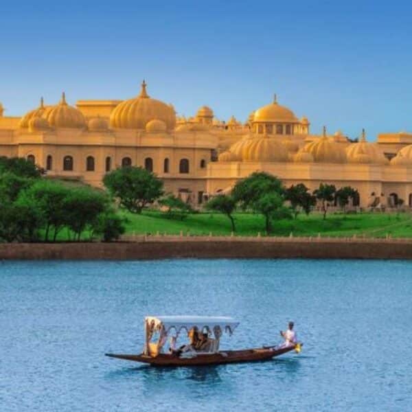 Rajasthan trip package featuring palace views and boat ride in Udaipur