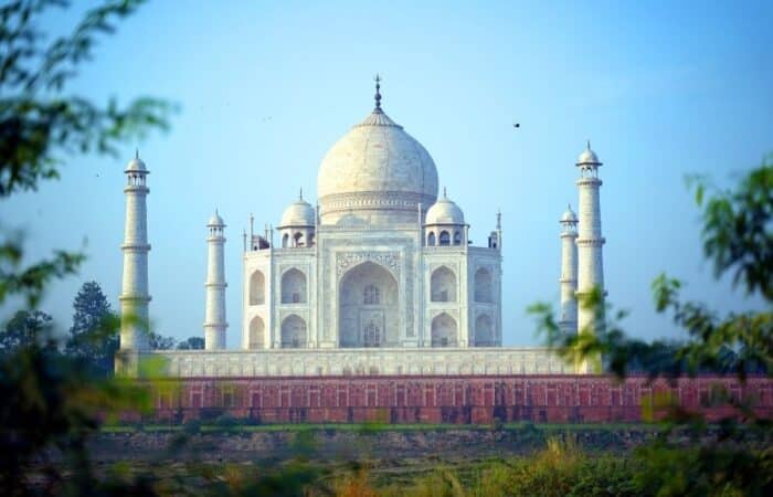 Golden Triangle trip from Jaipur with palace courtyards and Taj Mahal views with Taj Mahal, Delhi and Jaipur heritage landmarks